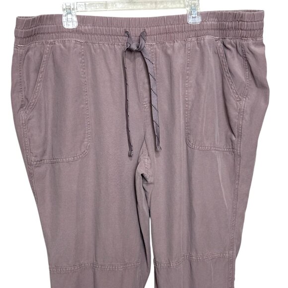 Maurices Womens Dusty Mauve Jogger Pants Cotton Drawstring Elastic Waist Sz 22W - Picture 2 of 12